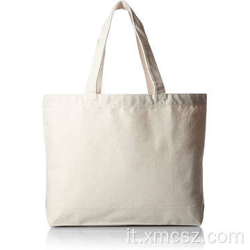 Tote bag riutilizzabili in tinta unita bianco sporco